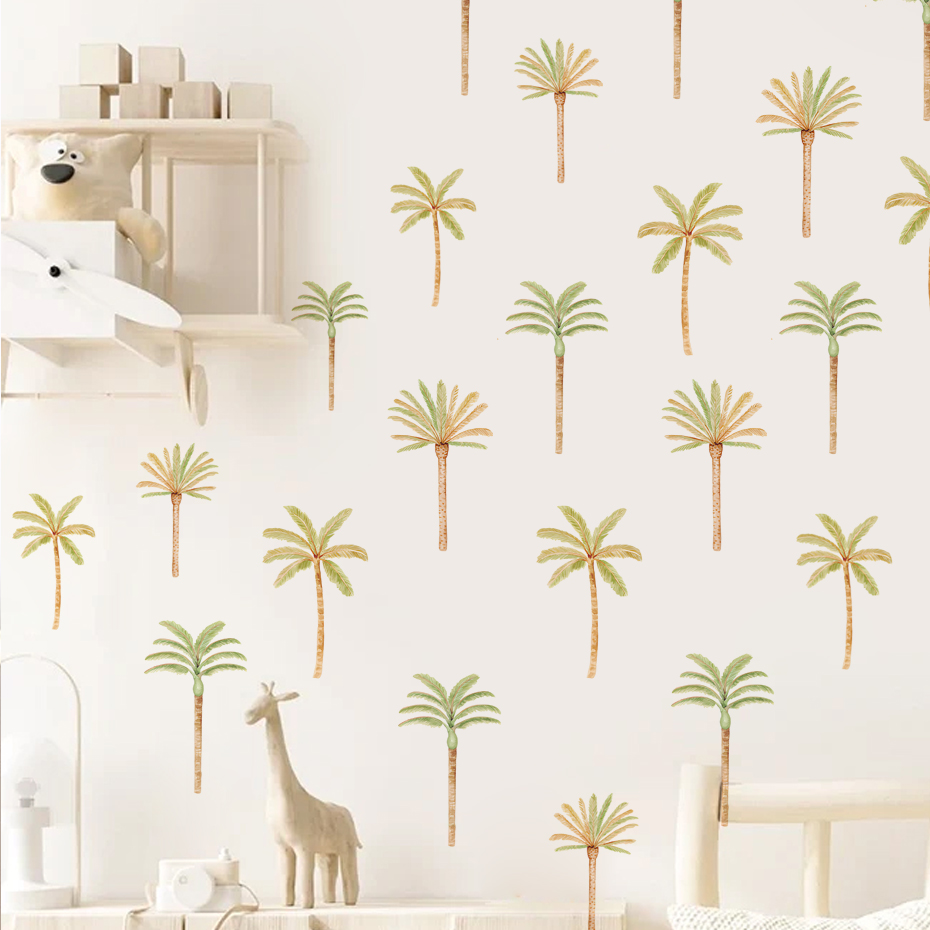 Baby Nursery Decor Boy - ヤシの木の自由奔放に生きるスタイルのウォールステッカー,ビニール,子供の寝室の装飾,女の赤ちゃんと男の子の部屋のアートステッカー