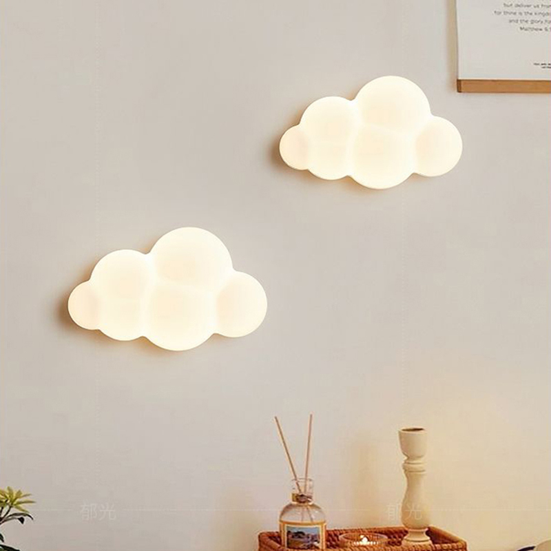 Baby Nursery Egg Light - 白いクラウドウォールランプ,子供部屋,保育園,星の形,ベッドサイドランプ,男の子と女の子の照明,220v