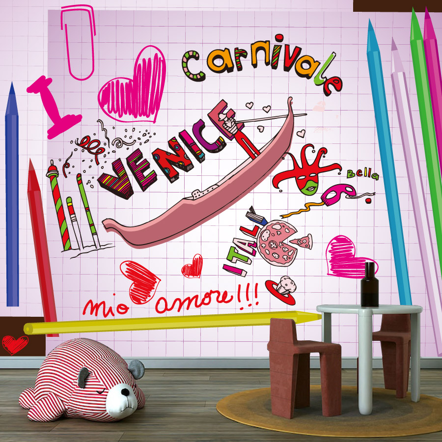 Baby Nursery Peel And Stick Wallpaper - 漫画風簡単貼り付けピールアンドスティック壁紙 リビングルーム用壁紙 ホームデコレーション 保育園 子供部屋 ベビーベッド