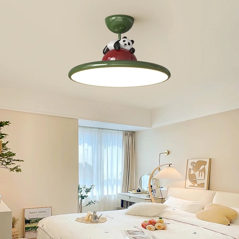 Baby Nursery Chandelier - 漫画クリームスタイルパンダ LED シーリングライト子供部屋用ベビー寝室女の子男の子保育園幼稚園照明器具