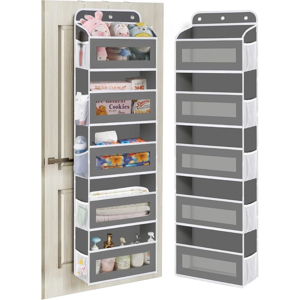 Baby Nursery Shelves - 5段棚クローゼットドア吊り下げオーガナイザー、10個のメッシュビン付き、保育園クローゼットオーガナイザー、ベビー用品、寮の必需品、女の子向け