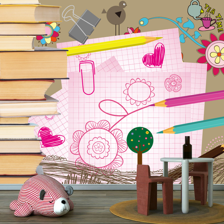 Baby Nursery Peel And Stick Wallpaper - 漫画の本の絵を描くのが簡単な貼って剥がせる壁紙、リビングルームの壁紙、家の装飾、子供部屋、ベビーベッドの壁画