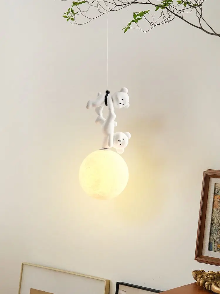 Baby Nursery Decor Boy - クマランプ漫画保育園ベッドサイドペンダント樹脂子供の寝室吊り下げライト赤ちゃん女の子男の子器具家の装飾インテリアアート
