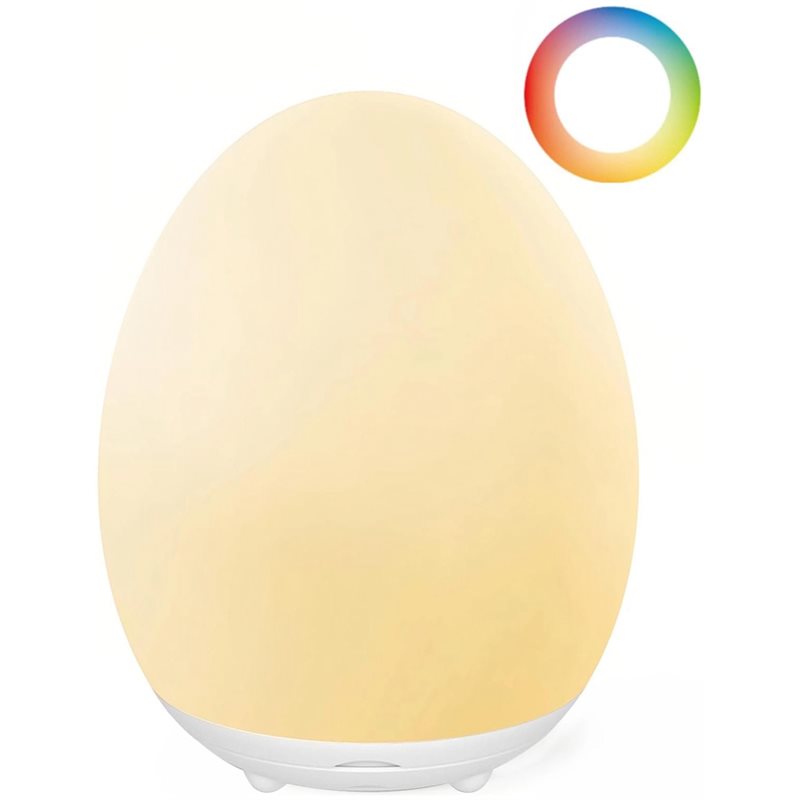 Baby Nursery Egg Light - ABYN-アイケアLEDベビーナイトライト、保育園用エッグライト、8色RGBカラー、1時間自動タイマー＆タッチコントロール機能付き