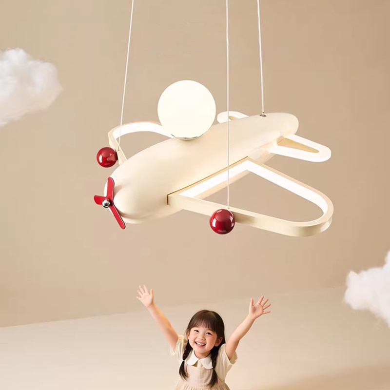 Baby Nursery Chandelier - 子供部屋寝室飛行機シャンデリアベビールーム装飾ランプモダンクリームスタイル暖かい保育園男の子女の子寝室シャンデリア