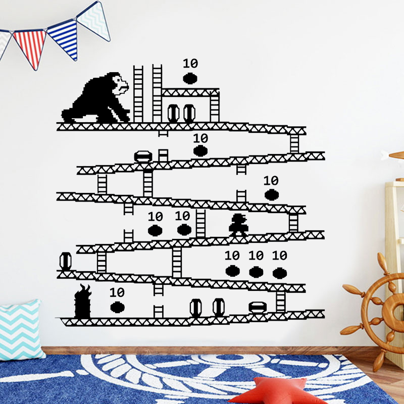 Baby Nursery Decor Boy - ビデオゲームコントローラー用ビニールウォールステッカー,a865,家の装飾