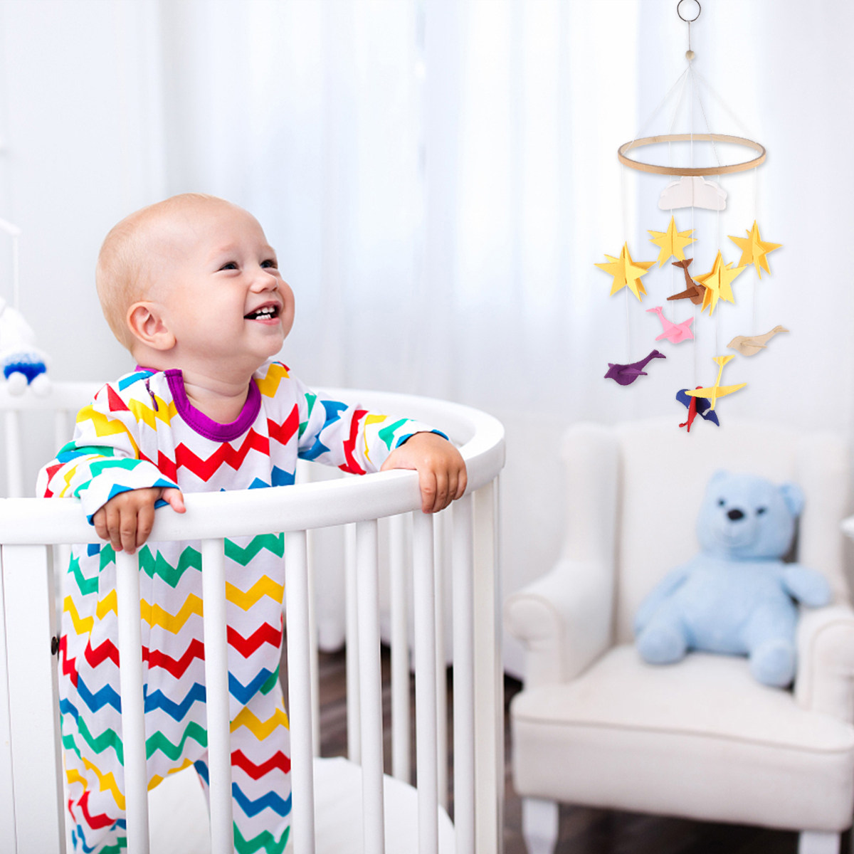 ベビーベッド用吊り下げ装飾品1個、プレミアム風鈴チャーム、フ - Baby Nursery Decor Boy のレビューと価格