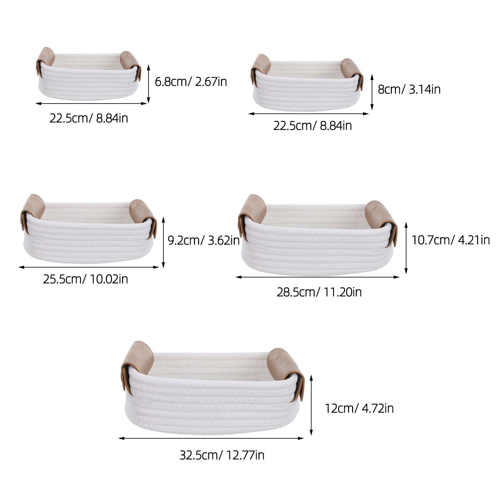 5個セット 保育園用収納バスケット コットンロープ製 編み込 - Baby Nursery Shelves のレビューと価格