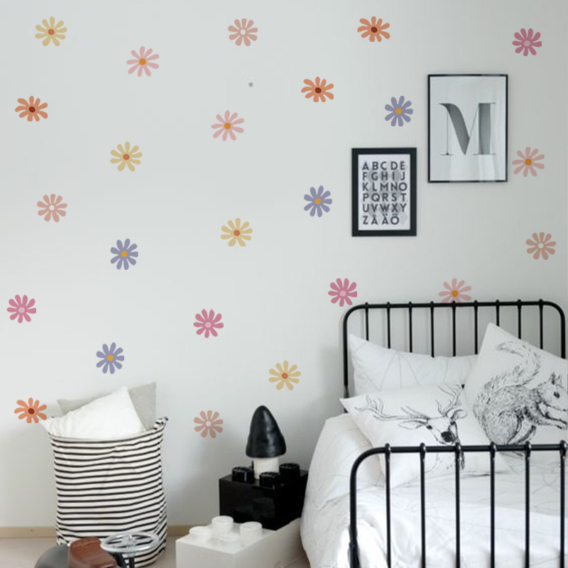 デイジーの花の壁のステッカー子供保育園ビニール壁アートデカー - Baby Nursery Peel And Stick Wallpaper のレビューと価格
