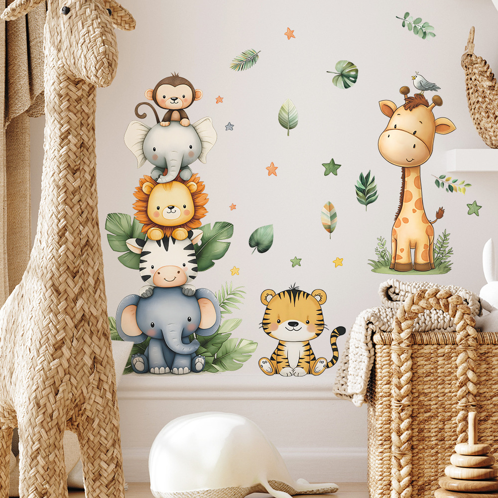 自由奔放に生きる森の動物ウォールステッカーキッズルーム用男の - Baby Nursery Decor Boy のレビューと価格