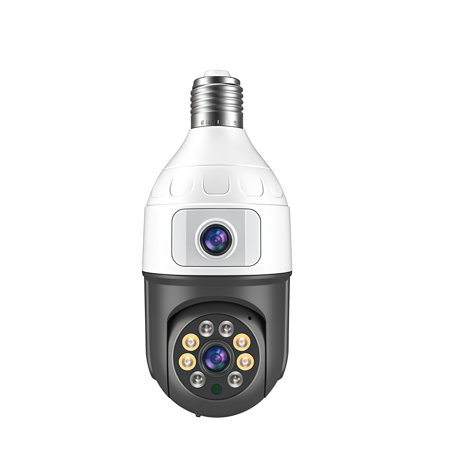 4MP電球型E27デュアルレンズ360度屋内ベビー監視カメラ - Baby Nursery Egg Light のレビューと価格