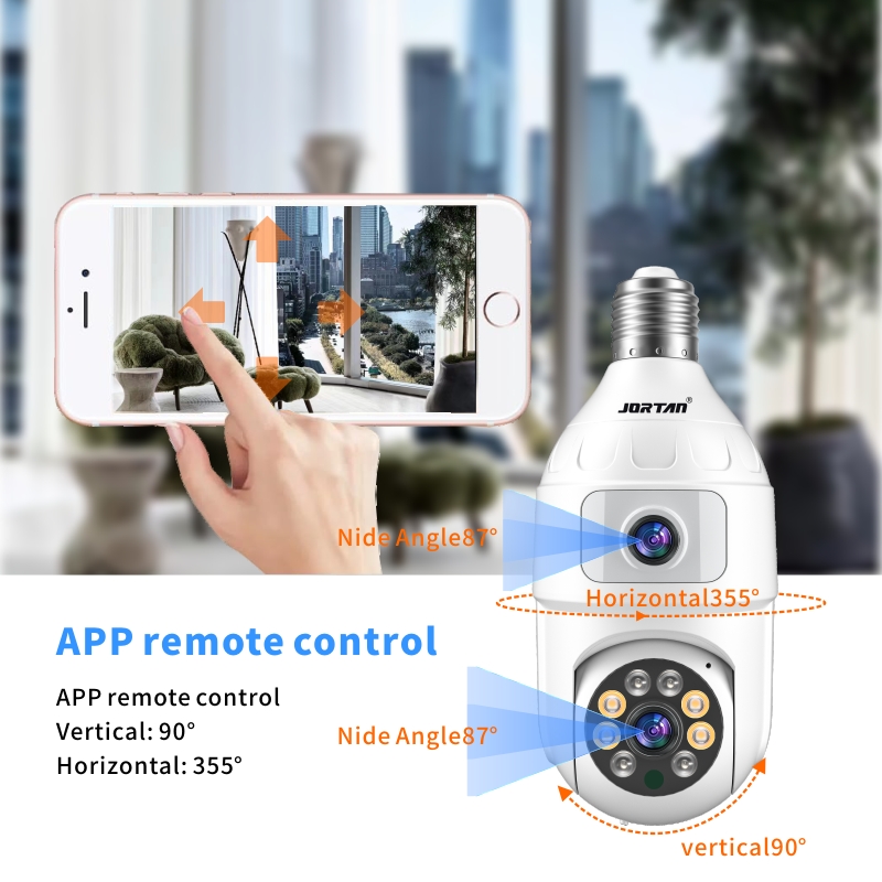 4MP電球型E27デュアルレンズ360度屋内ベビー監視カメラ - Baby Nursery Egg Light のレビューと価格
