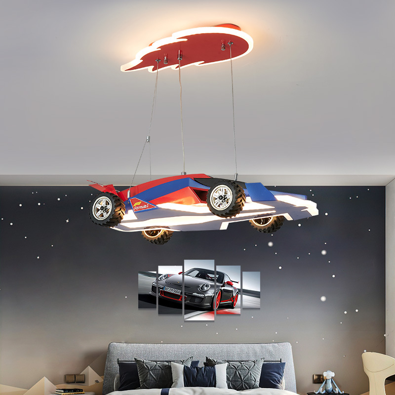 レーシングカーライト子供部屋シャンデリアレーシングスポーツカ - Baby Nursery Chandelier のレビューと価格