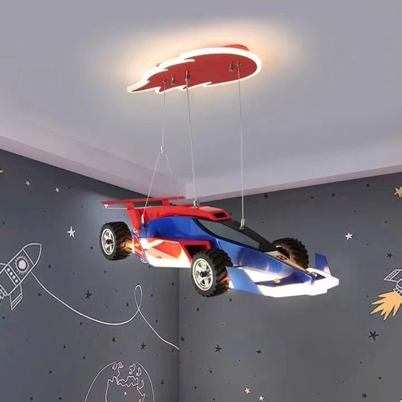 レーシングカーライト子供部屋シャンデリアレーシングスポーツカ - Baby Nursery Chandelier のレビューと価格