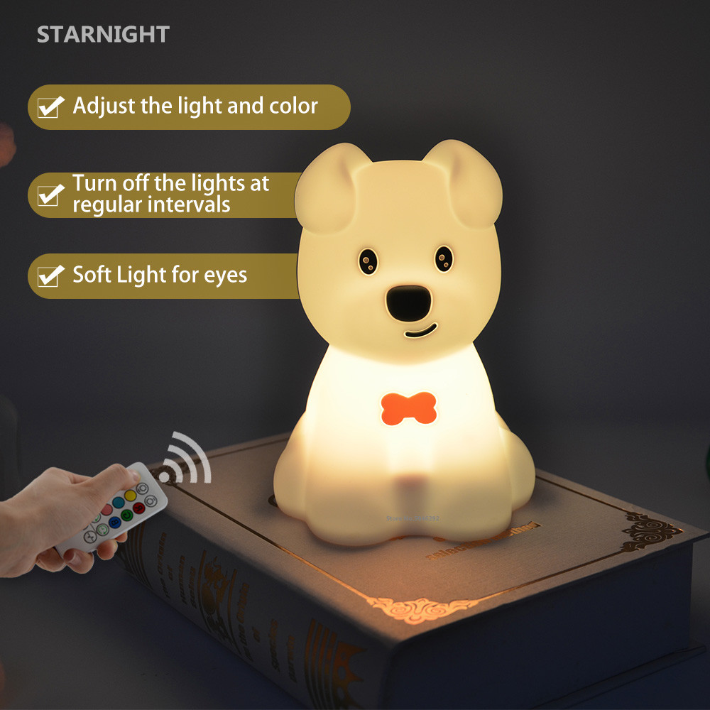 充電式シリコン犬用LEDナイトライト,タッチセンサー,リモコ - Baby Nursery Egg Light のレビューと価格