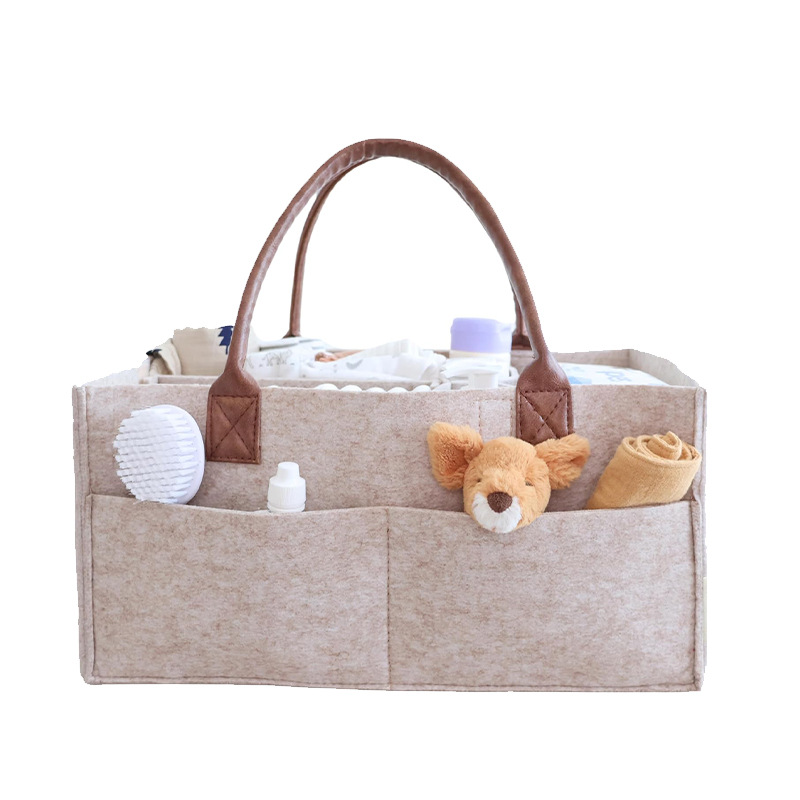 ベビーフェルト収納バスケット、幼児用おむつバッグ、ハンドル付 - Baby Nursery Shelves のレビューと価格