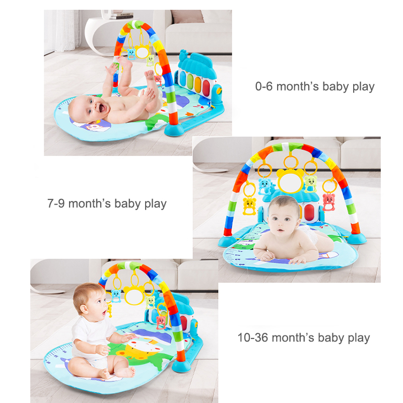 ミュージカルベビーアクティビティジムラックプレイマット子供敷 - Baby Nursery Shelves のレビューと価格