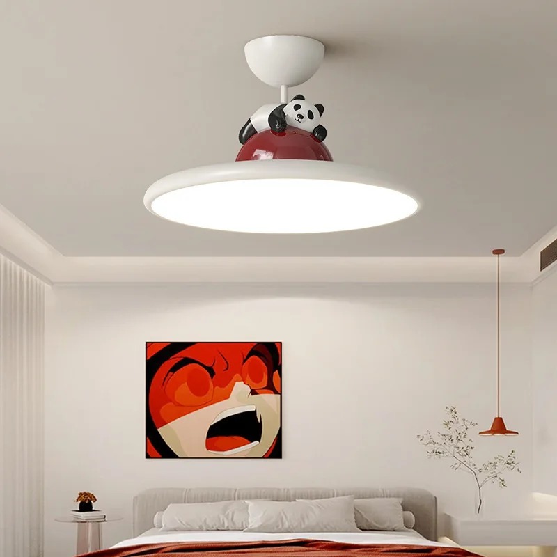 漫画クリームスタイルパンダ LED シーリングライト子供部屋 - Baby Nursery Chandelier のレビューと価格