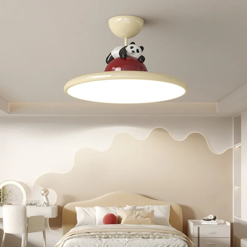 漫画クリームスタイルパンダ LED シーリングライト子供部屋 - Baby Nursery Chandelier のレビューと価格