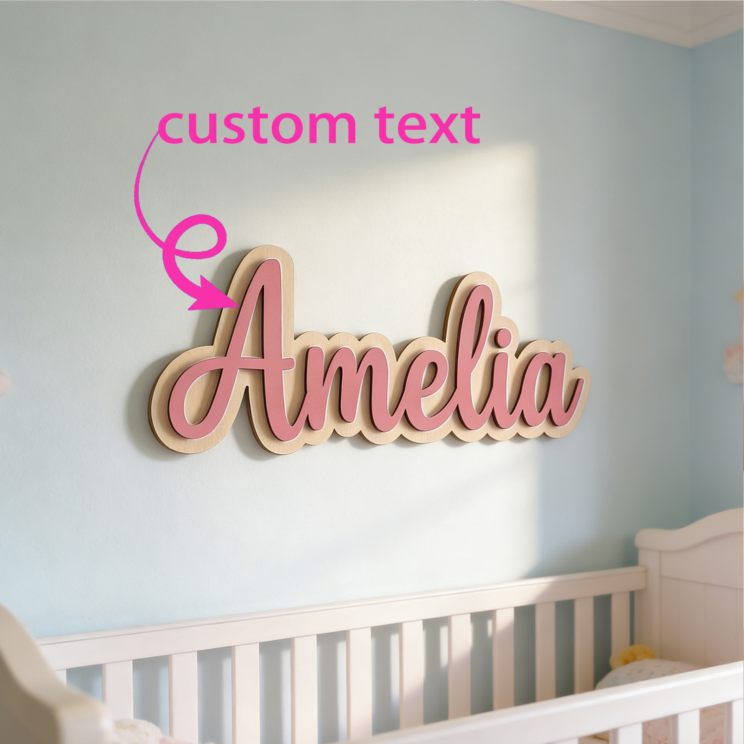 1個入りカスタマイズされた二層木製姓札、カスタマイズされたギ - Baby Nursery Decor Boy のレビューと価格