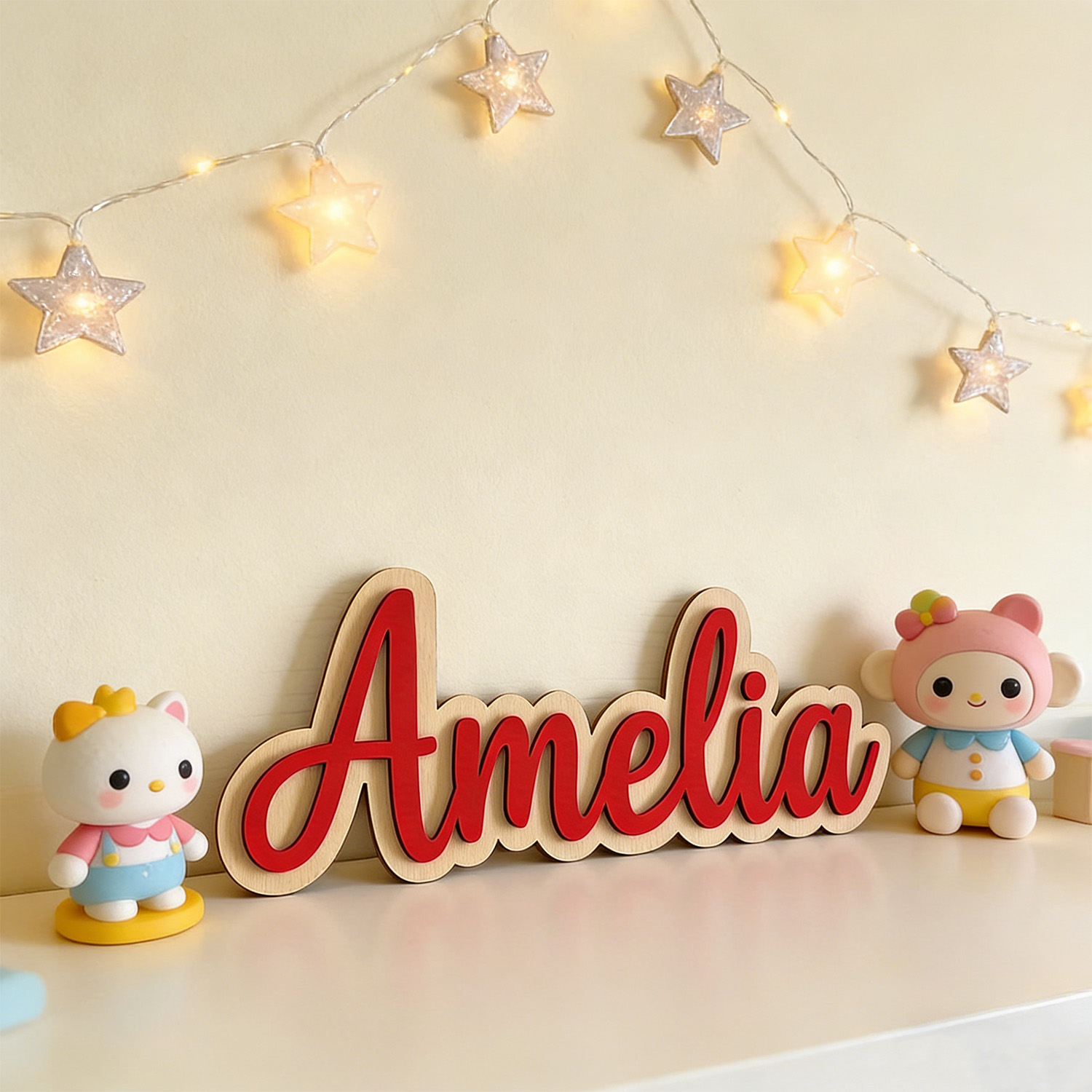 1個入りカスタマイズされた二層木製姓札、カスタマイズされたギ - Baby Nursery Decor Boy のレビューと価格