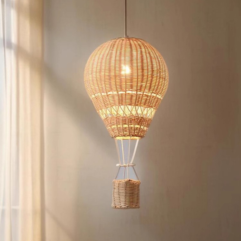 手作りの籐製LEDシャンデリア,熱気球,子供部屋のランプ,保 - Baby Nursery Chandelier のレビューと価格
