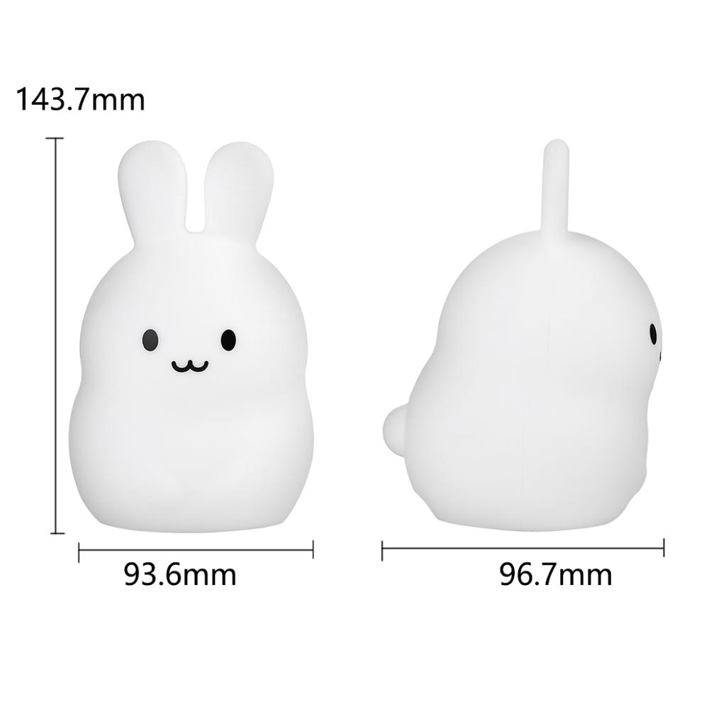 タッチセンサーウサギナイトライトリモコン9色LED調光可能タ - Baby Nursery Egg Light のレビューと価格