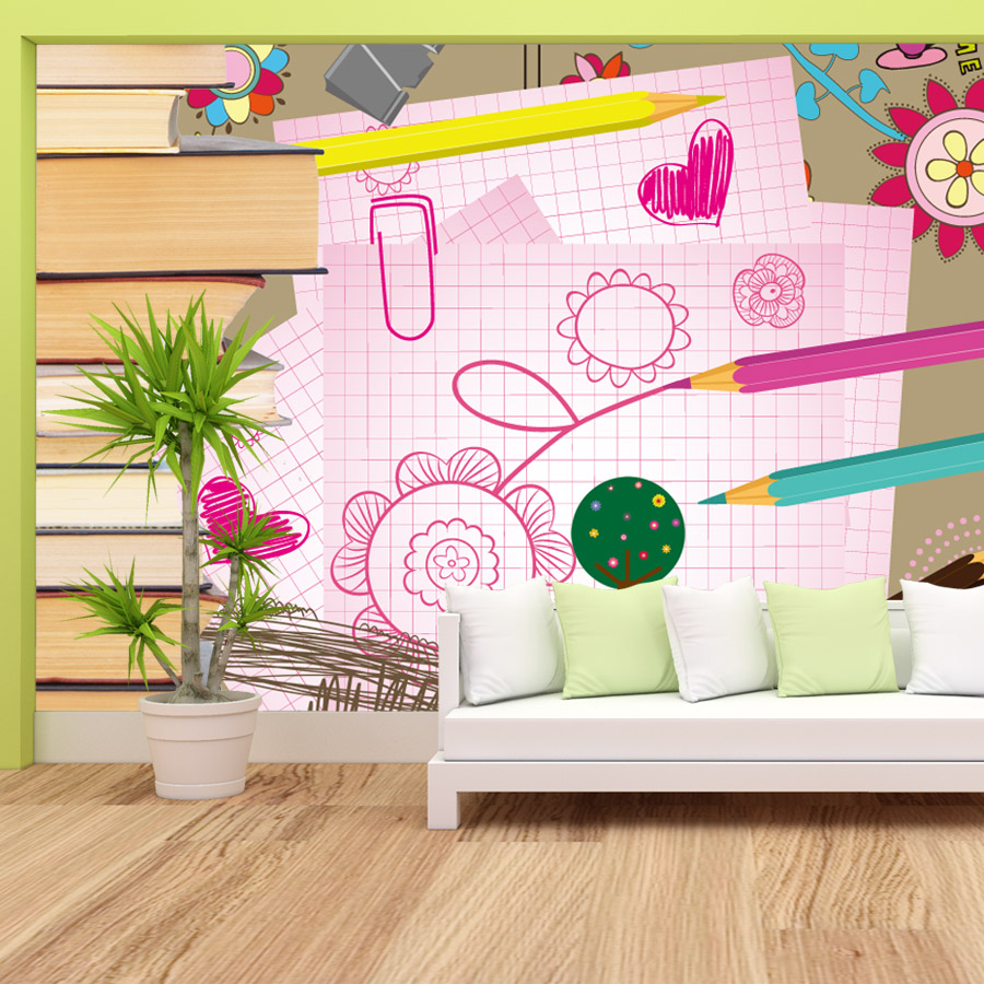 漫画の本の絵を描くのが簡単な貼って剥がせる壁紙、リビングルー - Baby Nursery Peel And Stick Wallpaper のレビューと価格