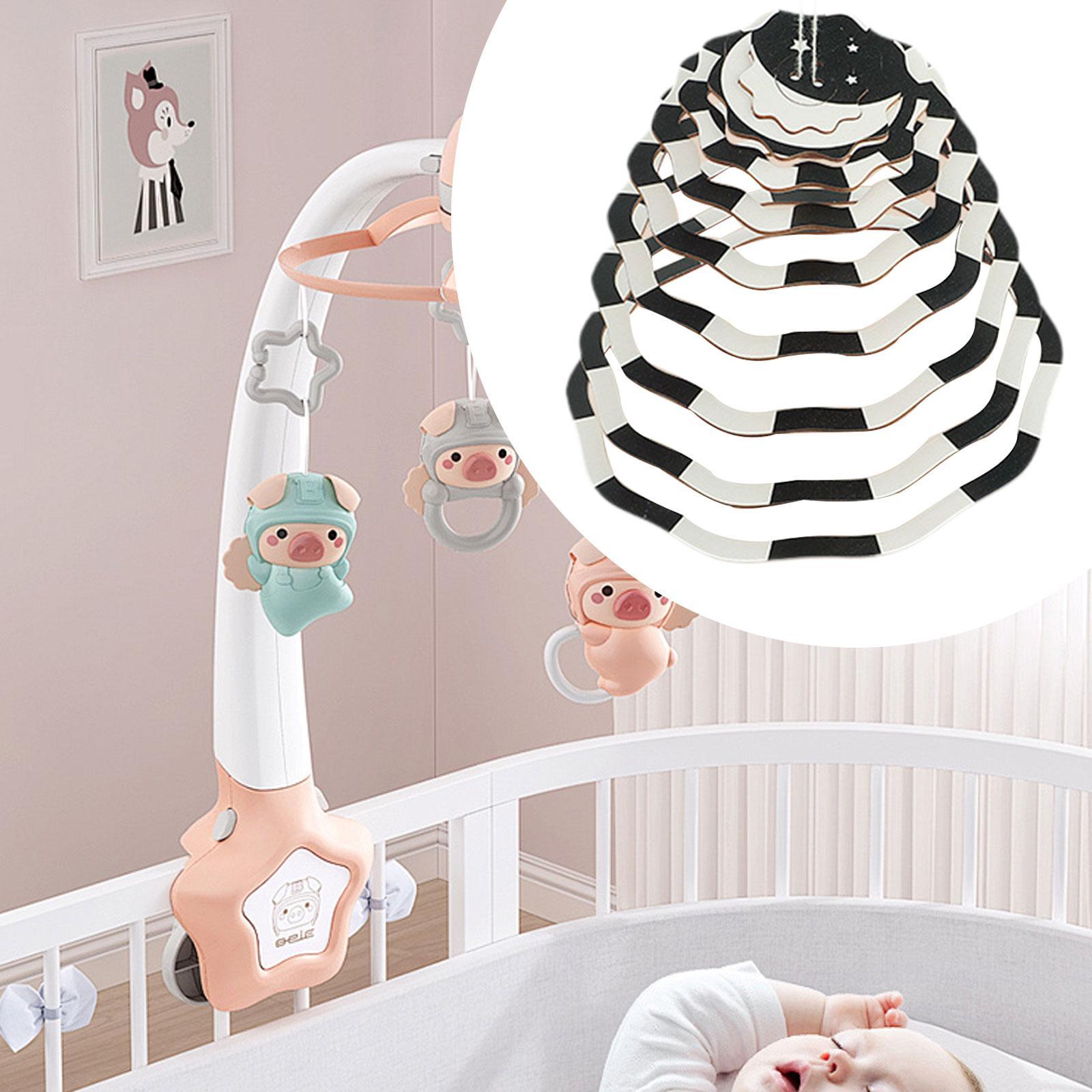 ベビーベッド用モバイル感覚玩具、白黒ベッドベルおもちゃ、保育 - Baby Nursery Decor Boy のレビューと価格