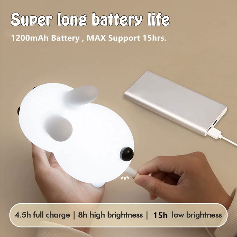 LED ウサギナイトライトリモコン調光可能な RGB 充電式 - Baby Nursery Egg Light のレビューと価格