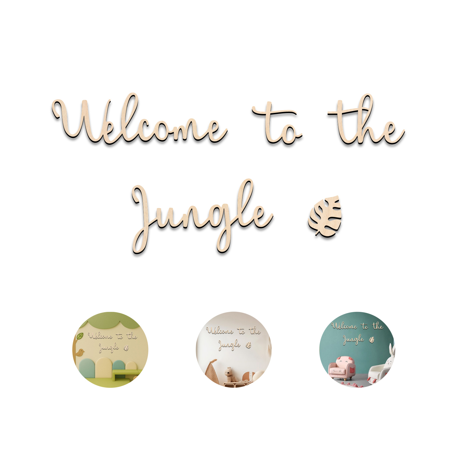 ジャングルへようこそ 木製サイン - 子供部屋の装飾、森の保 - Baby Nursery Products のレビューと価格