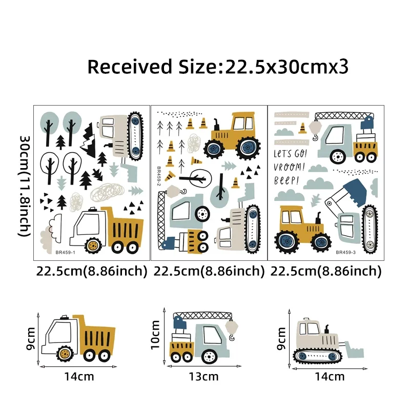 手描きのかわいい車貨物トラックの壁のステッカーキッズルーム車 - Baby Nursery Products のレビューと価格