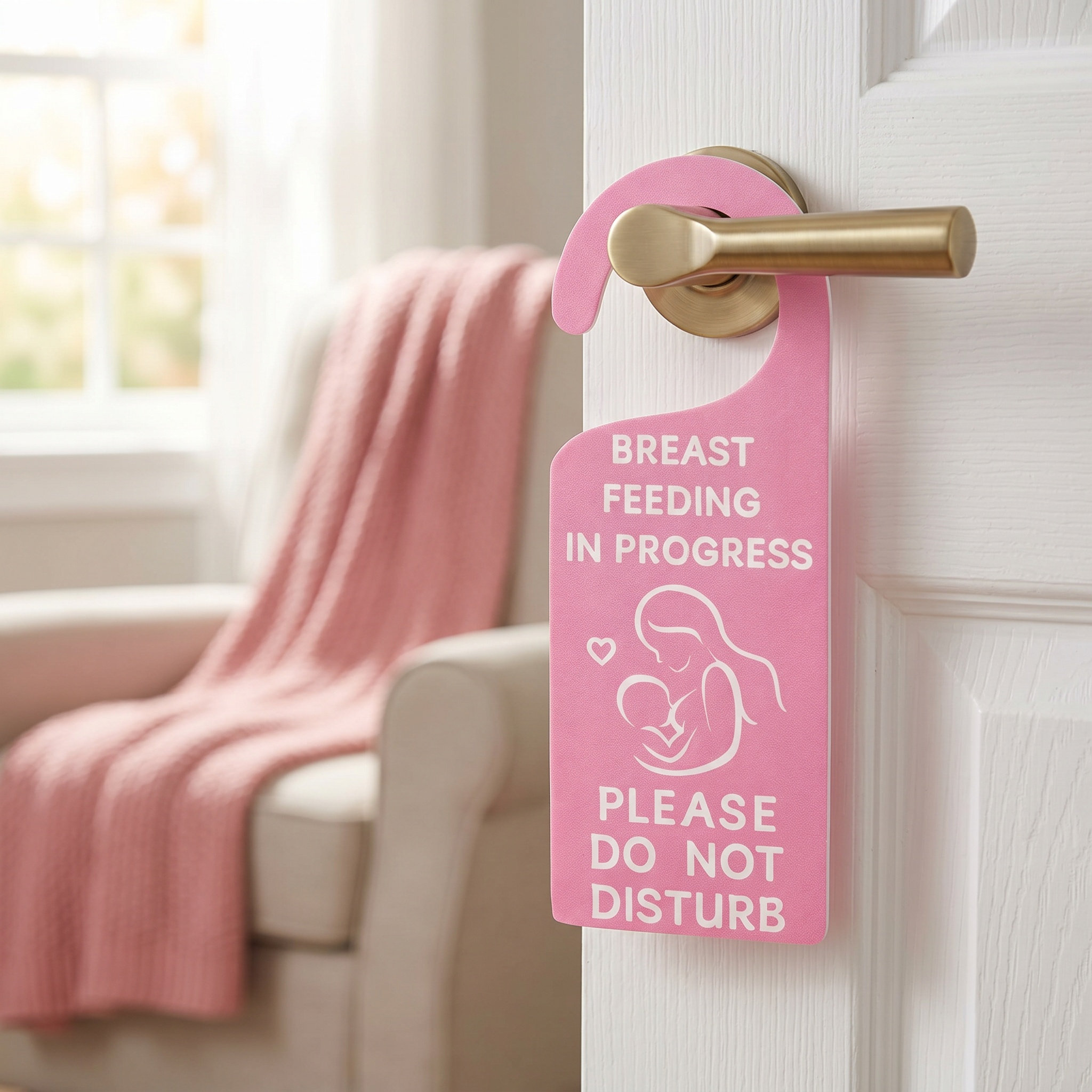 2個入り 授乳中のお手入れ注意サイン ドアハンガー 記号付き - Baby Nursery Nurse のレビューと価格