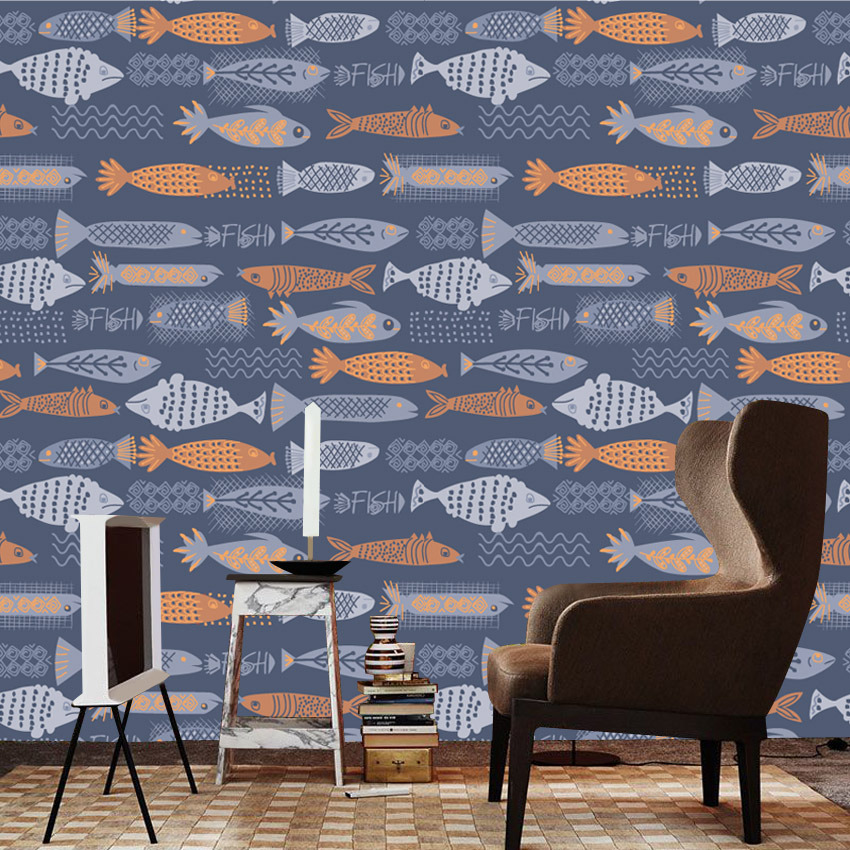 10+ 魚デザイン防水ピールスティック壁紙リビングルーム用ウ - Baby Nursery Peel And Stick Wallpaper のレビューと価格