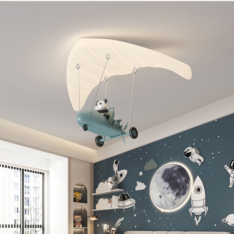 漫画パイロット天井ランプ子供部屋研究寝室用 Led ペンダン - Baby Nursery Chandelier のレビューと価格