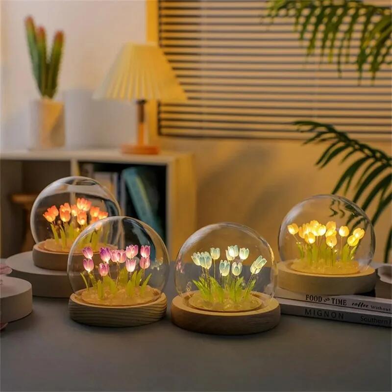 人工チューリップの花ナイトライト装飾品手作り DIY ベッド - Baby Nursery Egg Light のレビューと価格