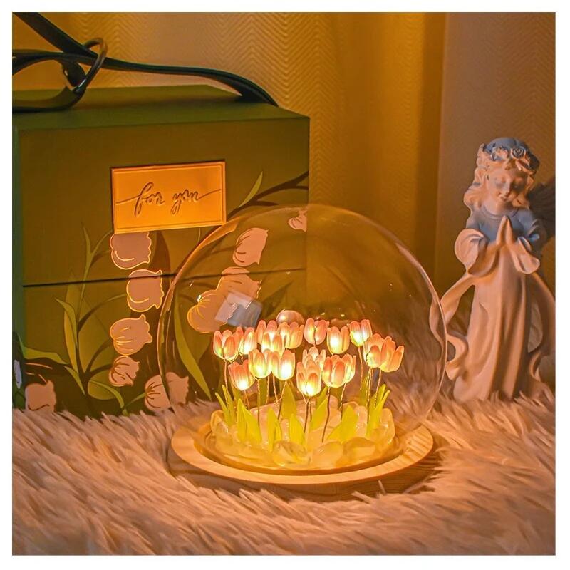 人工チューリップの花ナイトライト装飾品手作り DIY ベッド - Baby Nursery Egg Light のレビューと価格
