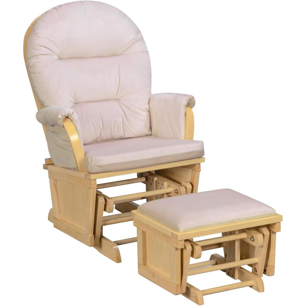 マディソンナーサリーロッキングチェア、オットマン付き、木製グ - Baby Nursery Nurse のレビューと価格