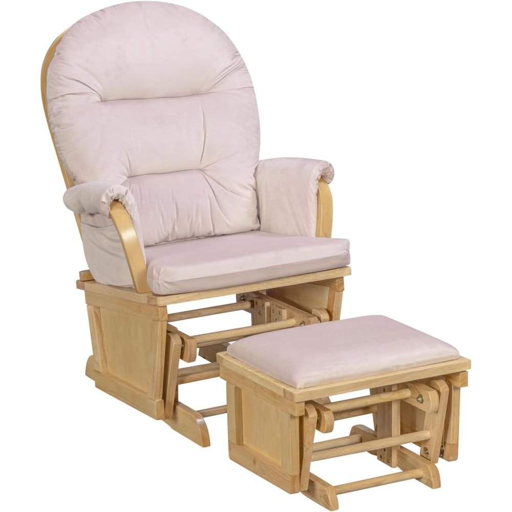 マディソンナーサリーロッキングチェア、オットマン付き、木製グ - Baby Nursery Nurse のレビューと価格